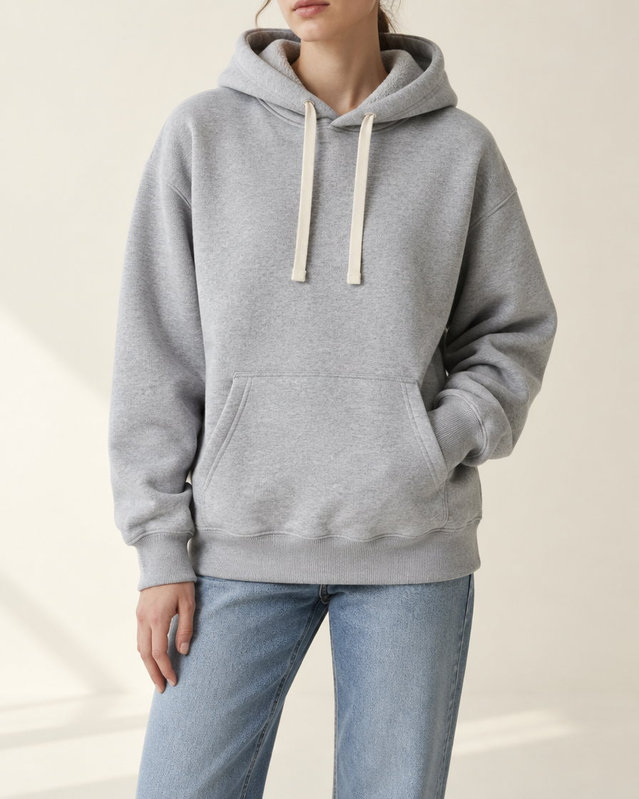 Atlas Heavyweight Hoodie in Heather Grey