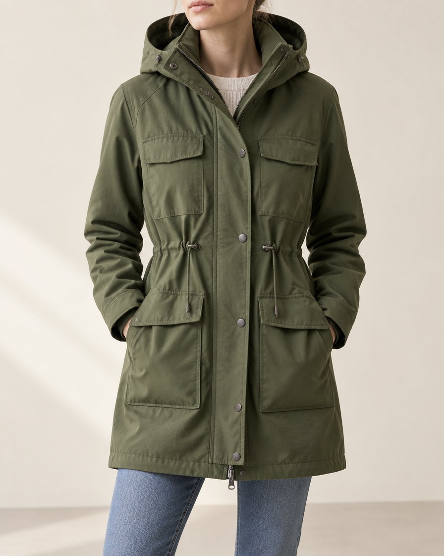 Stormline Hooded Parka in Olive